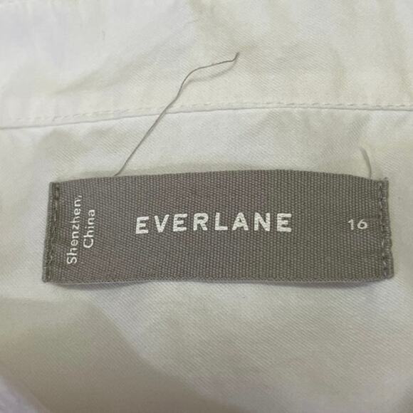Everlane Women's White Button Down Collar Long Sleeve Shirt Blouse Top Size 16 - Picture 3 of 4